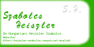 szabolcs heiszler business card